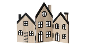 Huis straat triplex naturel 30x0,5x20cm