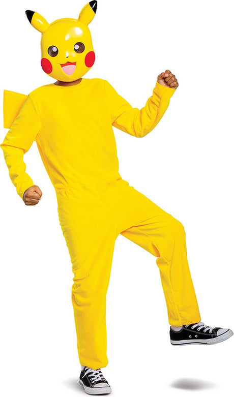 Verkleidung Jakks Pacific – klassisches Pokémon-Pikachu-Kostüm für Kinder – 122 134 (7–8 Jahre)