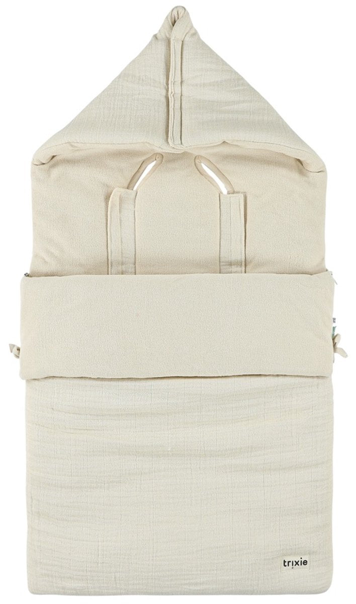 Trixie voetenzak bliss beige – autostoel kinderwagen – biologisch katoen – vanaf geboorte