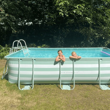 Essenz | Grün-weißes oberirdisches Schwimmbad 400x200x100 cm