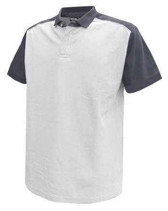 Dassy Poloshirt Cesar Baumwolle weiß grau l