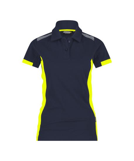 Dassy Polo Veracruz Damen Nachtblau fluoreszierend Gelb XL