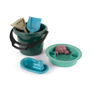 Dantoy – blaues Meeresspielzeug – Eimer-Set – Garten-Sand- und Strand-Set Bio – in Baumwollnetz