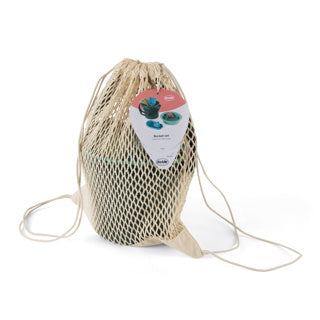 Dantoy – blaues Meeresspielzeug – Eimer-Set – Garten-Sand- und Strand-Set Bio – in Baumwollnetz