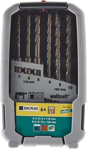 Wolfcraft Betonbohrer-Set | hartmetallbestückt | sds-plus | ø5–10mm | 6-teilig | 1 Satz - 7113000