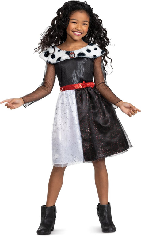 Disney-Verkleidung – Bösewichte, Cruella-Klassiker, Größe S (5 – 6 Jahre), Mädchen