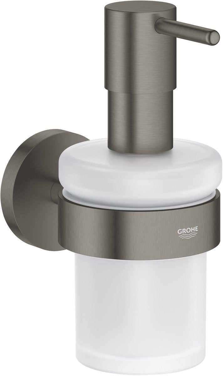 Grohe start zeepdispenser met houder – wandmontage – glas metaal – 160 ml – geborsteld hard graphite