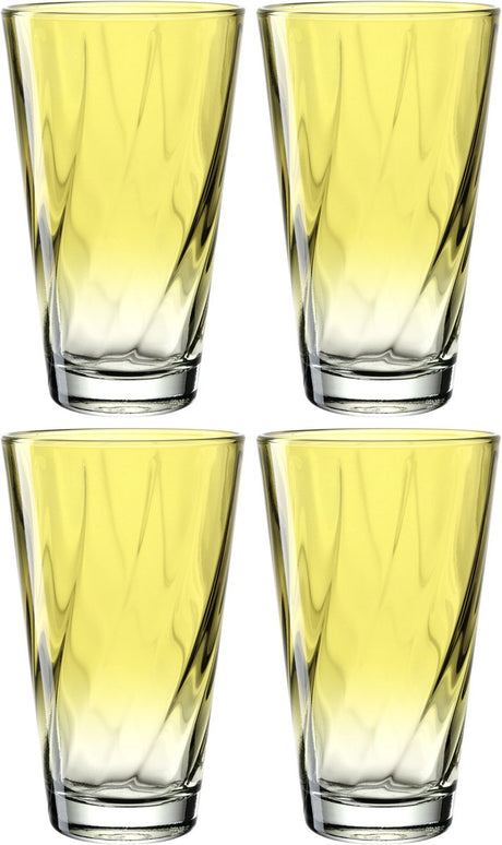 Leonardo Twist Trinkglas 300ml gelb - Set 4
