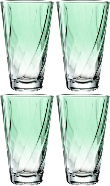 Leonardo Twist Trinkglas 300ml grün - Set 4