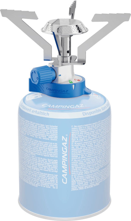 Campingaz Bleuet CV Connect Kocher – stabil und ultraleicht – 1300-Watt-Brenner – Blau-Silber