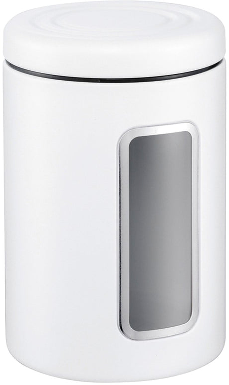 Wesco Classic Line Vorratsbehälter mit Fenster | 2 Liter | Metall - mattweiß | Vorratsglas
