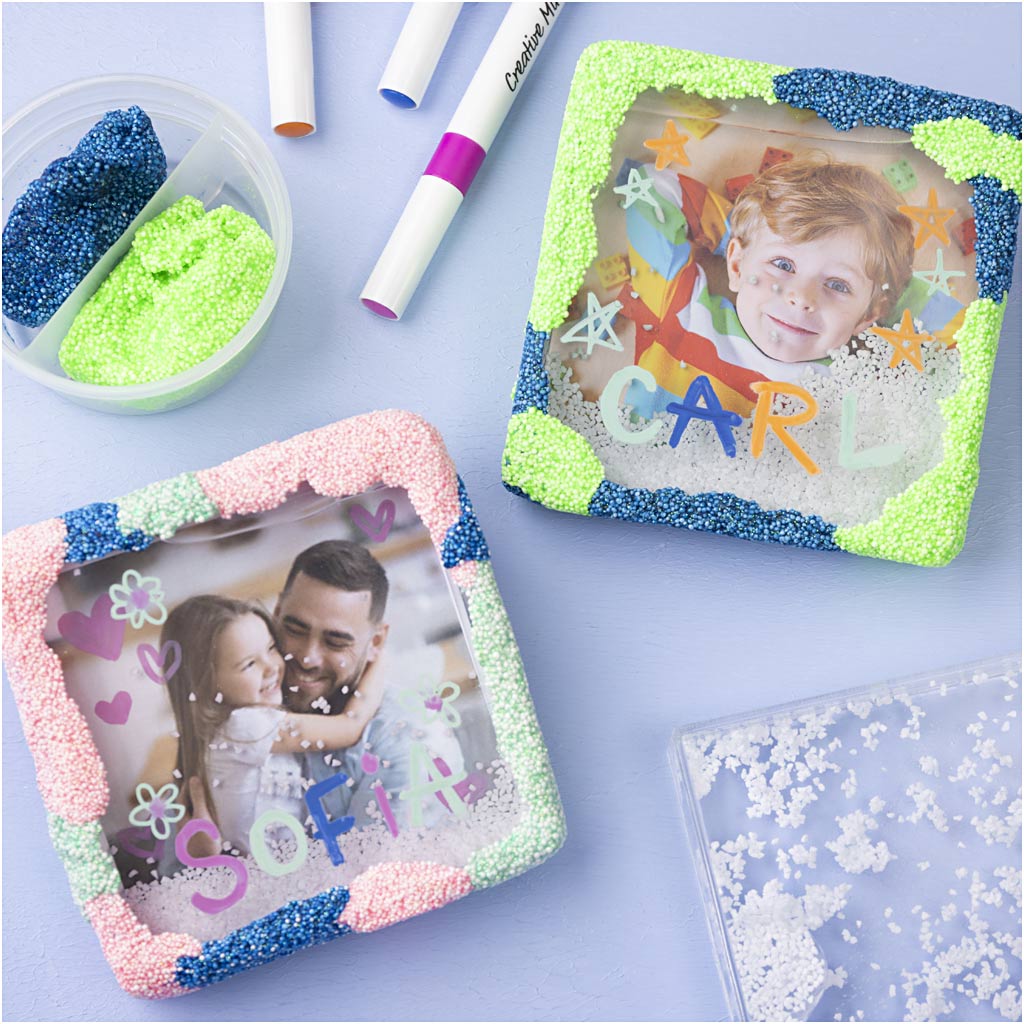 Creativ Company quadratischer Rahmen zum Schütteln, Größe 11x11 cm, Dicke 2,2 cm, 10 Stück 1 Karton