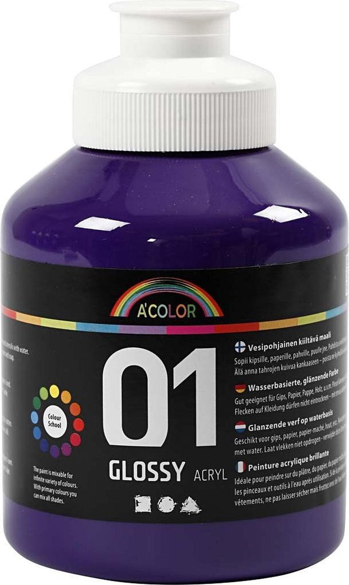 A-Color glänzende Acrylfarbe, violett, 01 – glänzend, 500 ml