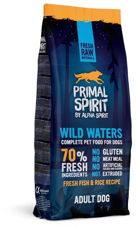 Urgeist Wildwasser – Trockenfutter für Hunde – 70 % Fleisch und Fisch – kaltgepresst – glutenfrei
