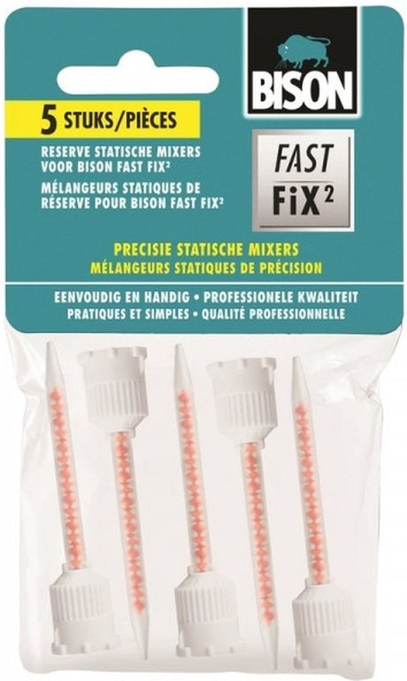 Bison Fast Fix² Statikmischer 5 Stück – für die Fast Fix² Verpackung, Ersatzmischer