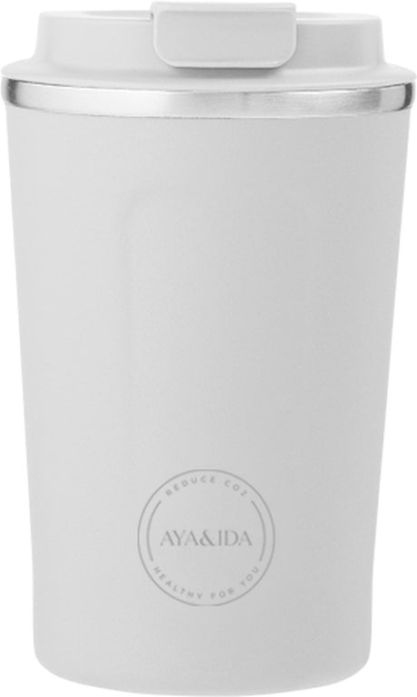 Aya ida aya ida - cup2go - Thermobecher - Kaffeebecher - Coffee to go - Reisebecher - zum Mitnehmen - 380ml - Winterweiß