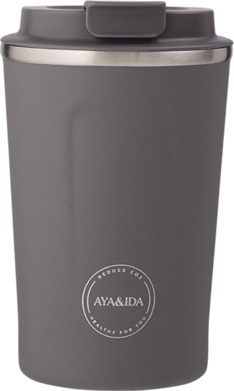 Aya ida aya ida - cup2go - Thermobecher - Kaffeebecher - Coffee to go - Reisebecher - Mitnehmen - 380ml - Dunkelgrau