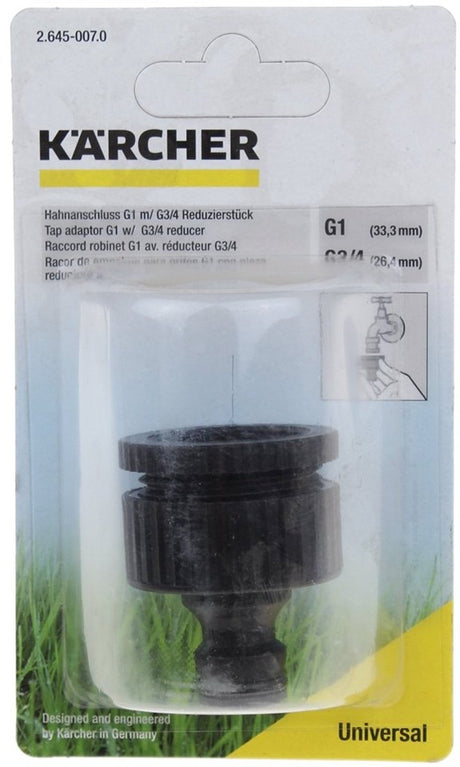 Kärcher Hausgarten 2.645-007.0 Wasserhahnanschluss-Steckkupplung aus Kunststoff, 25 mm (1) Innengewinde, 24,2 mm (3 4) Innengewinde