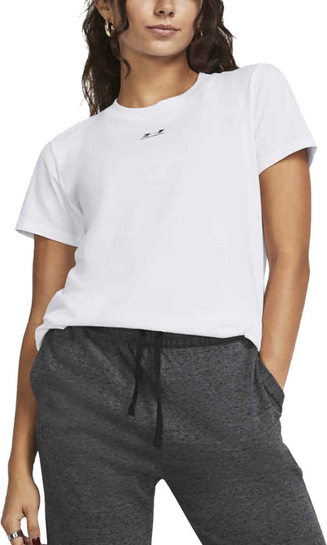 Under Armour ua Rival Core SS-Wht Damen-Sportshirt – Weiß – Schwarz