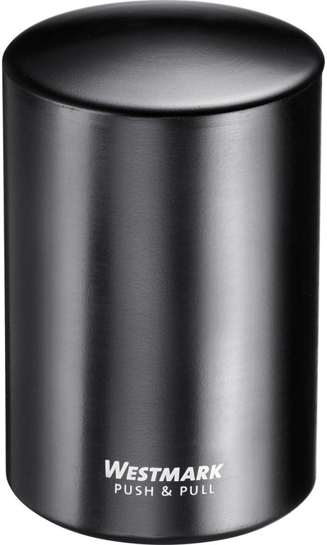 Westmark Automatik-Korkenzieher, für Kronkorken, Aluminium, Push-Pull, schwarz, 5,3 x 5,3 x 8 cm