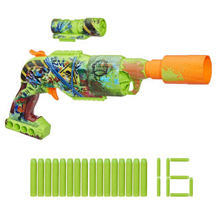 Nerf Zombie Driller – Blaster, 16 Elite-Darts