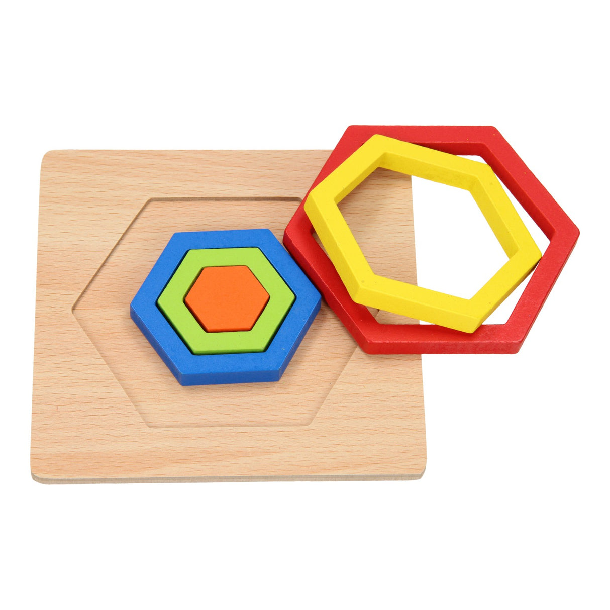Formpuzzle aus Holz - Sechseck