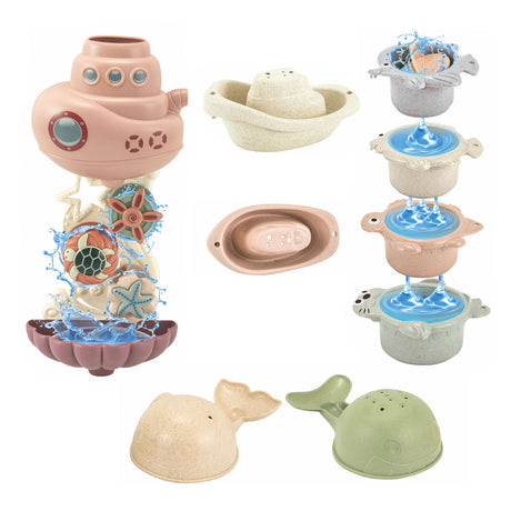 Badespielset mit Wasserfall in Pastell
