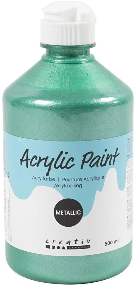 A-Color Creativ Company Kinder-Acrylfarbe – Metallic – 500 ml – Grün