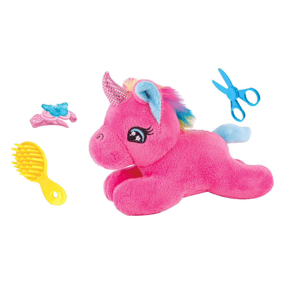 Einhorn-Kuscheltier im Reisekoffer