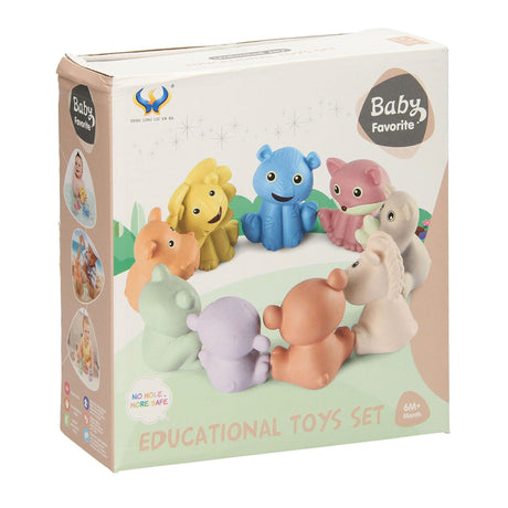 Lobbes badspeelgoed baddieren familie pastel 9-delig veilig babybad.