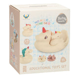 Lobbes Einhorn-Familien-Badespielzeug-Set – rosa Kunststoff – 4-teilig – schwimmend.
