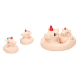 Lobbes Einhorn-Familien-Badespielzeug-Set – rosa Kunststoff – 4-teilig – schwimmend.