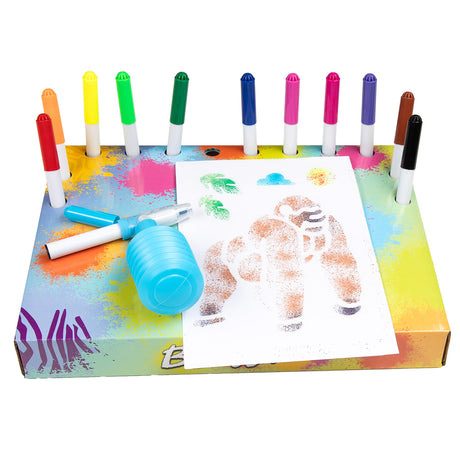 Lobbes Spielzeug, zum Beispiel Lobbes Blasstifte-Set Tiere mit Pumpe und Vorlagen für Kinder.