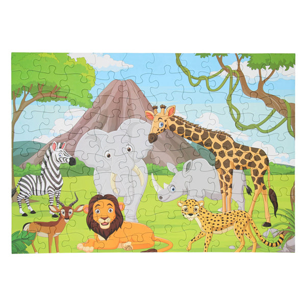 Bodenpuzzle Wildtiere, 100 Teile.