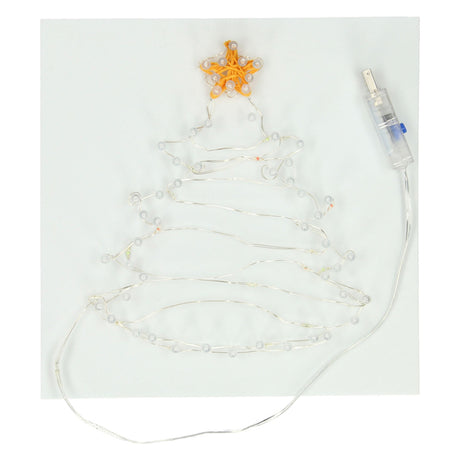 String-Art-Weihnachtsbaum mit LED-Lichtern