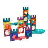 Magnetische Kugelbahnburg mit Licht, 56-tlg.