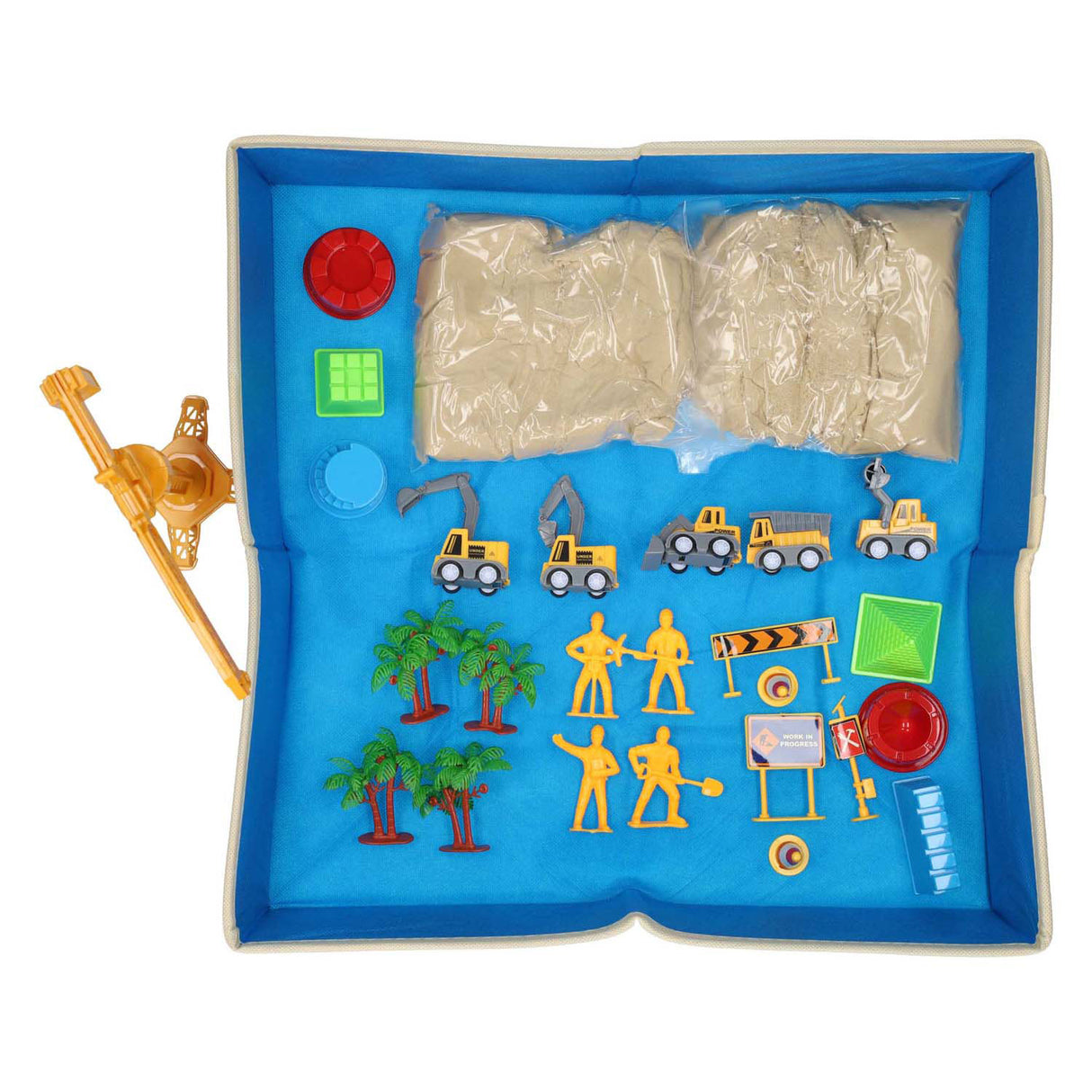 Spielen Sie Sandbaustelle mit Spielmatte