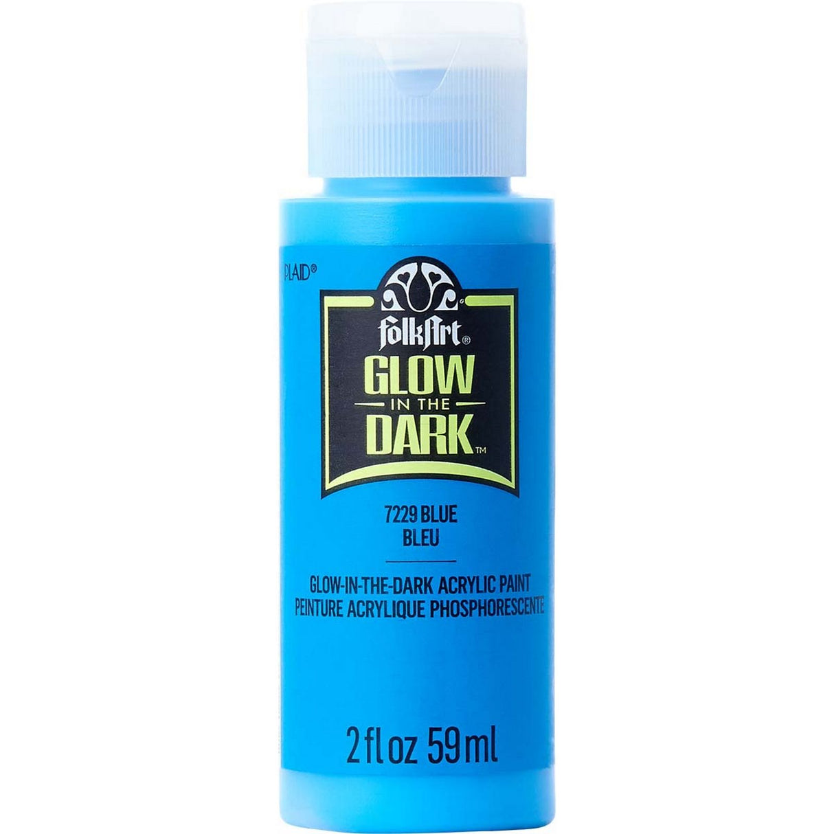 Folkart • im Dunkeln leuchtende Acrylfarbe Blau 59 ml