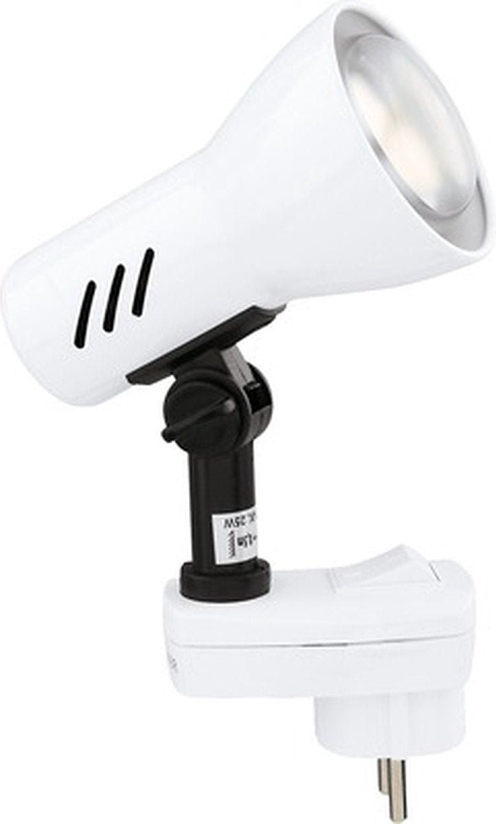 Briloner Pilo - Steckerlampe - Wandleuchte mit Schalter - Steckdosenlampen 1 Licht - Steckerstrahler - an aus - drehbar - E14-Fassung