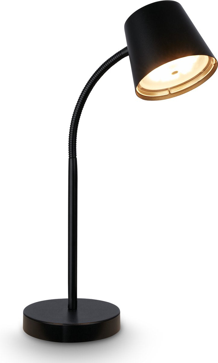 B.k.licht biwo – wiederaufladbare Tischleuchte – drehbar – kabellose Lampe – dimmbare Schreibtischleuchte – warmweißes Licht – 38,5 x 13 x 23 cm – Schwarz