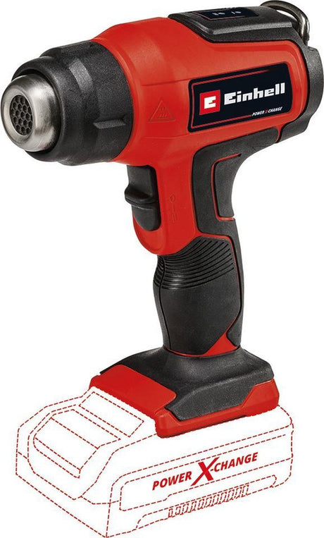 Einhell Akku-Heißluftpistole Lackentferner Te-ha 18 Li Solo – Power X-Change – 18 V Li-Ion – 2 Temperatureinstellungen – inkl. Reduzierstück - Breitstrahl und Reflektordüse - exkl. Akku und Ladegerät