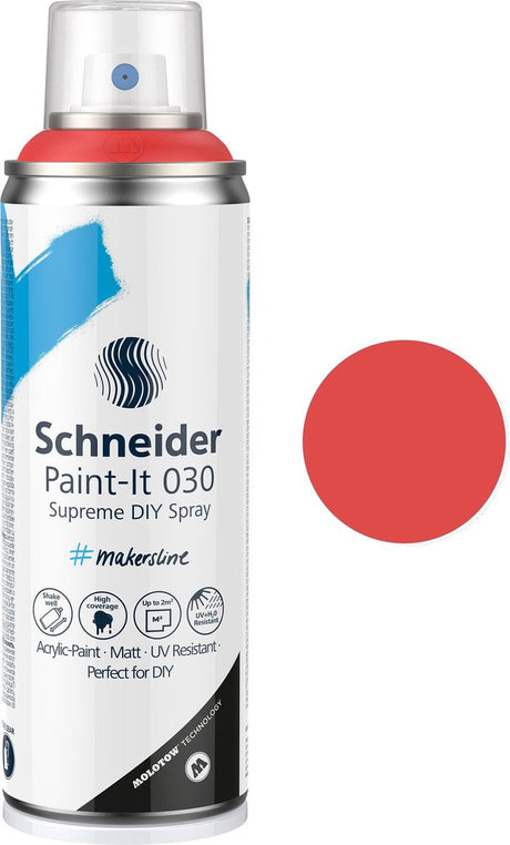 Schneider Schreibwaren Schneider Sprühfarbe – Paint-it 030 – DIY Sprühfarbe – Acrylfarbe – 200 ml – Königsrot – S-ML03050103