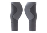 Ergonomic handle set - 2 components - 130 130mm - black gray - with cutting edge - bar -end cap