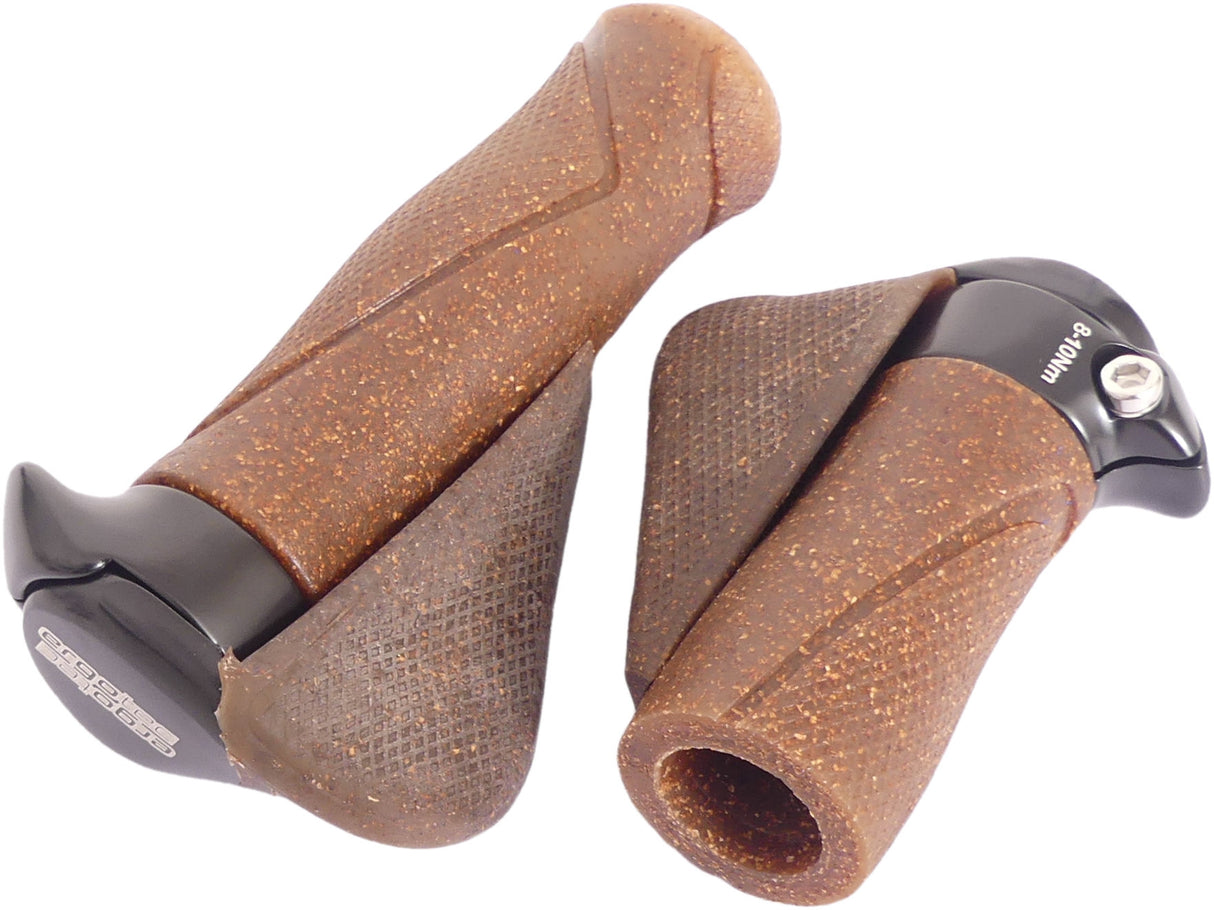 Ergonomisches Griffsystem - 130 mm 87 mm - Dura Cork Aluminium - Schwarzbraun