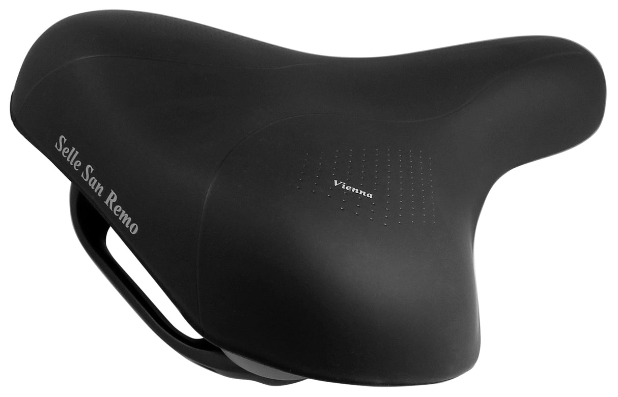 Selle de vélo de San Remo Selle Vienne avec poignée - noir (emballage de travail)