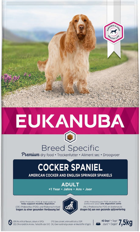 Eukanuba Cocker Spaniel – rassespezifisch – Huhn – Hundefutter – 7,5 kg