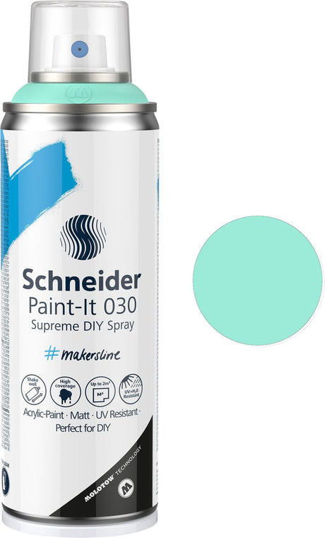 Schneider Schreibwaren Schneider Sprühdose Farbe – Paint-it 030 – DIY Sprühfarbe – Acrylfarbe – 200 ml – Minzpastell – S-ML03052040
