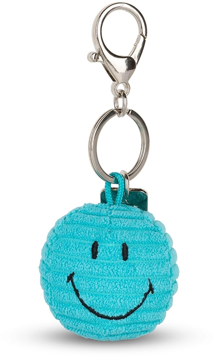 Bon ton toys smiley® - sleutelhanger corduroy teal - 4.5 cm