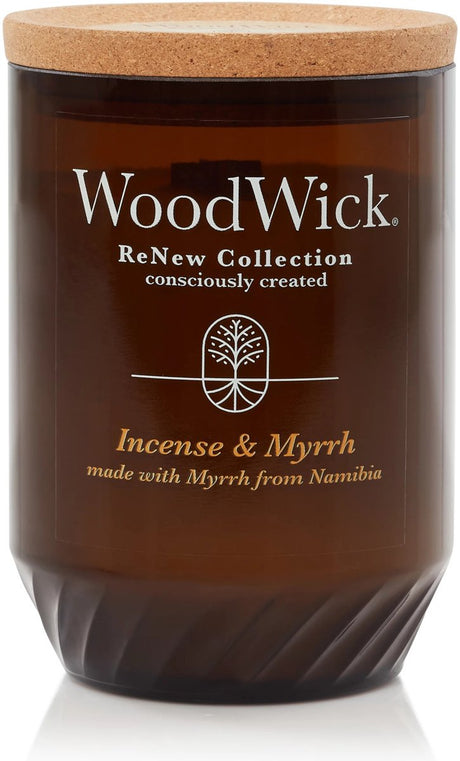 Woodwick Renew Medium Duftkerze – Weihrauch Myrrhe – 55 Brennstunden