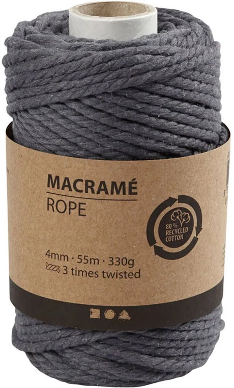 Creativ Company Makrameeschnur 4 mm 55 m grau